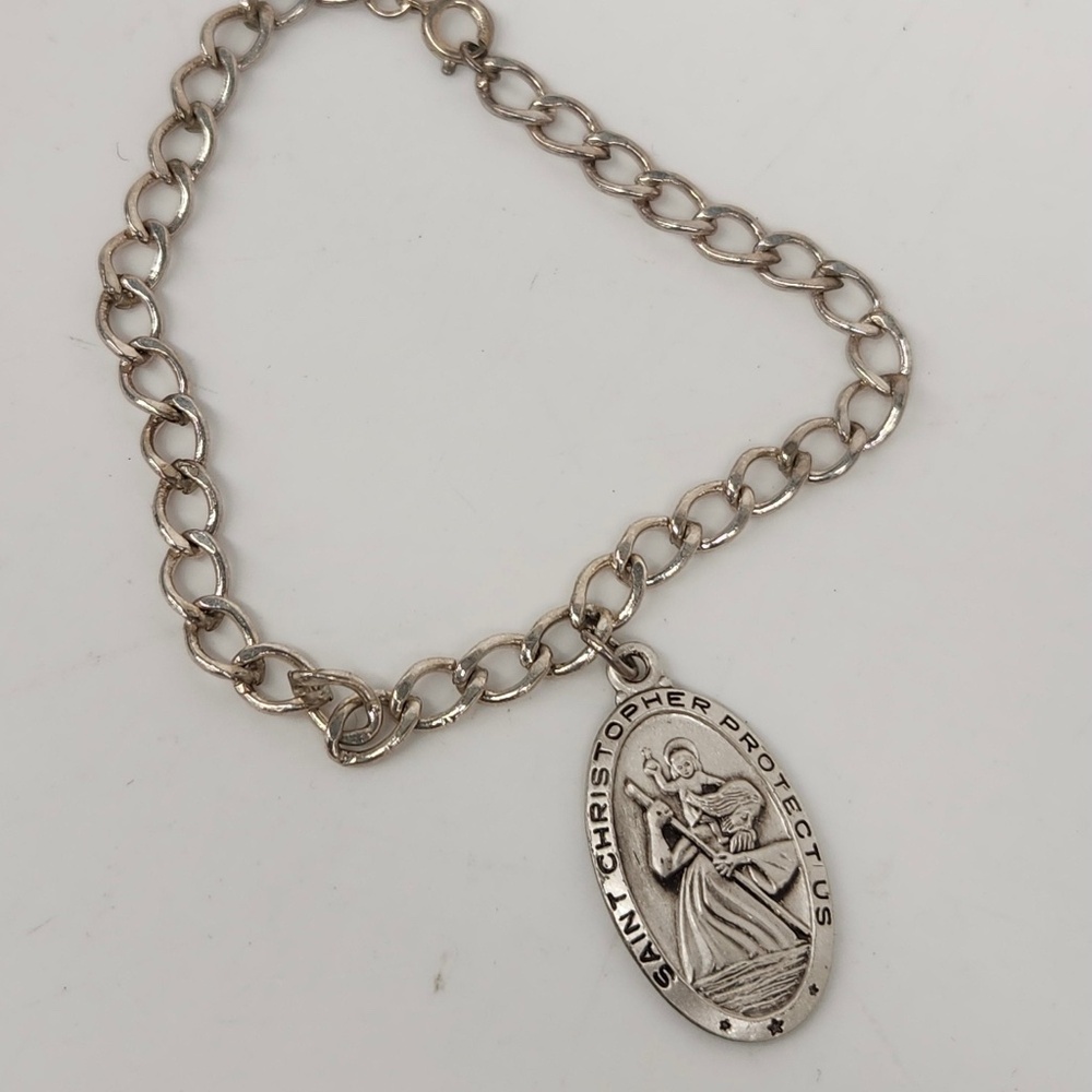 Sterling Silver Saint Christopher bracelet